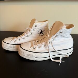 White Converse Platform Sneakers